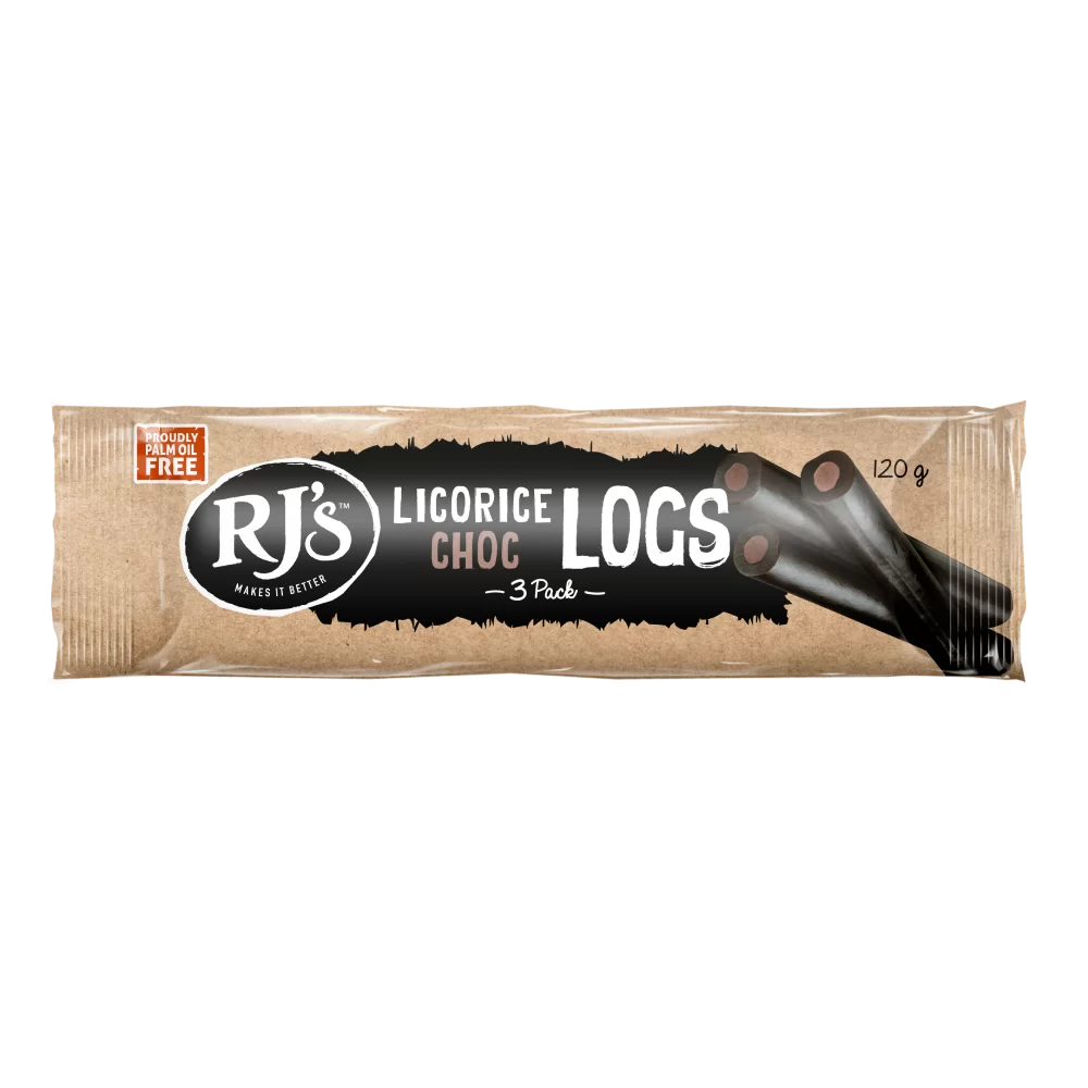 RJ's Licorice Choc Log 120g