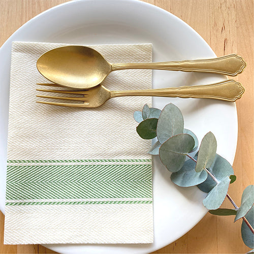 BioNap Extra Soft Kitchen Green Stripe Napkin 50pk