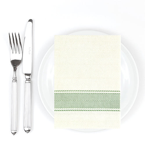 BioNap Extra Soft Kitchen Green Stripe Napkin 50pk