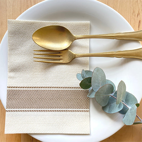 BioNap Extra Soft Kitchen Brown Stripe Napkin 50pk