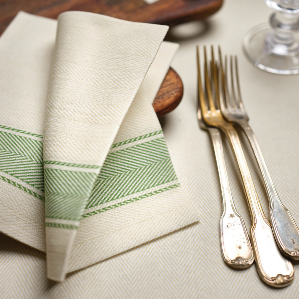 BioNap Extra Soft Kitchen Green Stripe Napkin 50pk